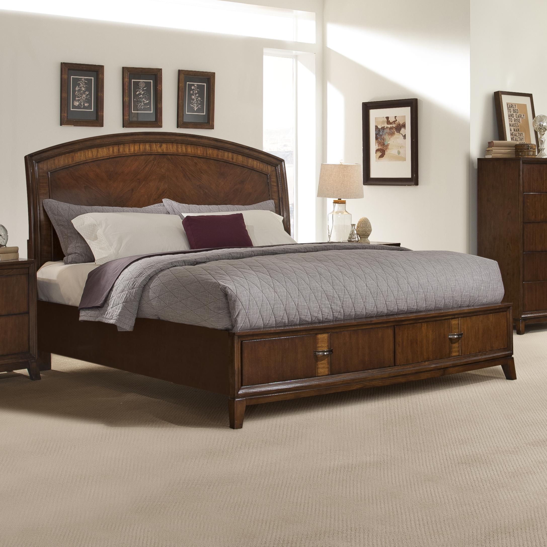 Vaughan Furniture Martinique Queen Platform Sleigh Bed with Storage
